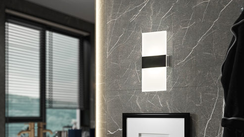 Wandleuchte Fh lighting aus Glas Metall in Schwarz FH LIGHTING Akku Leuchten Serie Magnetic schwarzes Metall & weißes Acrylglas - ca. 10 x 23 cm