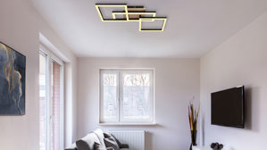 Deckenleuchte Globo lighting aus Metall in Schwarz GLOBO Deckenlampe Bossy mattschwarzes Metall - Länge ca. 70 cm