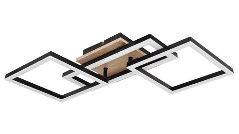 Deckenleuchte Globo lighting aus Metall in Schwarz GLOBO Deckenlampe Bossy mattschwarzes Metall - Länge ca. 70 cm