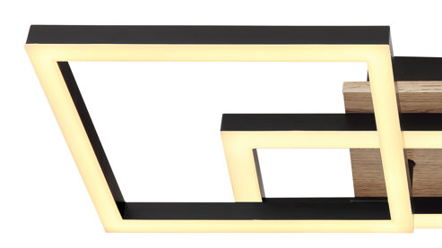 Deckenleuchte Globo lighting aus Metall in Schwarz GLOBO Deckenlampe Bossy mattschwarzes Metall - Länge ca. 70 cm