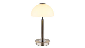 Tischleuchte Globo lighting aus Metall in Nickel GLOBO Tischlampe Uldin nickelfarbenes Metall & Opalglas - Höhe ca. 27 cm