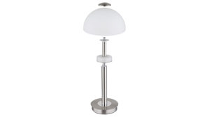 Tischleuchte Globo lighting aus Metall in Nickel GLOBO Tischlampe Uldin nickelfarbenes Metall & Opalglas - Höhe ca. 27 cm