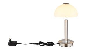 Tischleuchte Globo lighting aus Metall in Nickel GLOBO Tischlampe Uldin nickelfarbenes Metall & Opalglas - Höhe ca. 27 cm