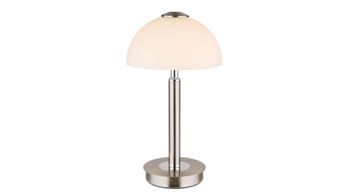 Tischleuchte Globo lighting aus Metall in Nickel GLOBO Tischlampe Uldin nickelfarbenes Metall & Opalglas - Höhe ca. 27 cm