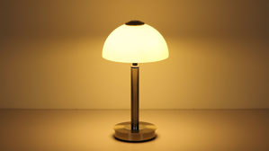 Tischleuchte Globo lighting aus Metall in Nickel GLOBO Tischlampe Uldin nickelfarbenes Metall & Opalglas - Höhe ca. 27 cm