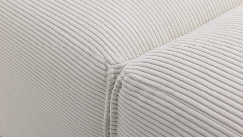 Ecksofa Roomio® aus Stoff in Weiß Roomio® No. 4100 - Ecksofa weißer Feincord - Stellfläche ca.  189 x 285 cm