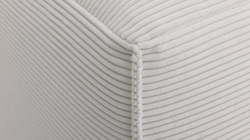 Ecksofa Roomio® aus Stoff in Weiß Roomio® No. 4100 - Ecksofa weißer Feincord - Stellfläche ca.  189 x 285 cm