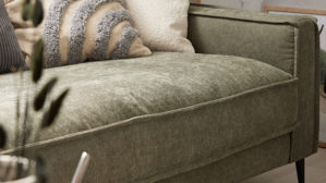 Zweisitzer Roomio® aus Stoff in Grün Roomio® No. 4102 - Zweisitzer grüner Strukturbezug Yelda & Metallfüße 908 MF - Länge ca.  192 cm