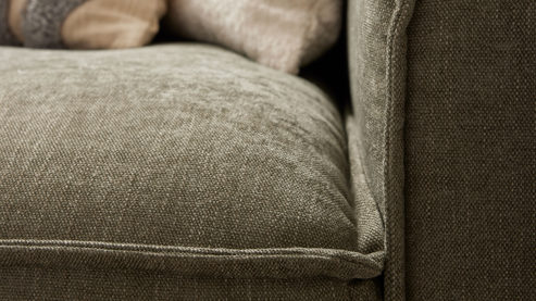 Bigsofa Roomio® aus Stoff in Grün Roomio® No. 4102 - Bigsofa grüner Strukturbezug Yelda & Metallfüße 908 MF - Länge ca.  312 cm