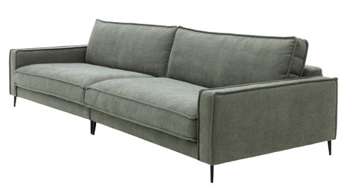 Bigsofa Roomio® aus Stoff in Grün Roomio® No. 4102 - Bigsofa grüner Strukturbezug Yelda & Metallfüße 908 MF - Länge ca.  312 cm
