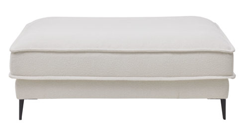 Polsterhocker Roomio® aus Stoff in Weiß Roomio® No. 4102 - XXL-Polsterhocker weißer Stoffbezug Loop & Metallfüße 908 MF - ca. 90 x 120 cm