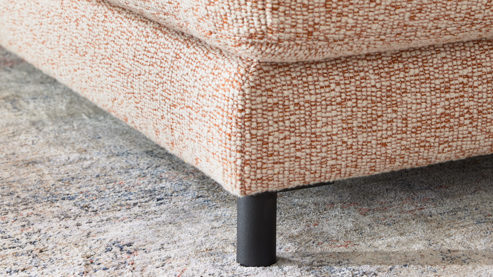 Ecksofa Roomio® aus Stoff in Rosa Roomio® No. 4103 - Ecksofa rostfarben melierter Bezug Donna & Metallfüße 1116 MFSM - Stellfläche ca.  223 x 302 cm