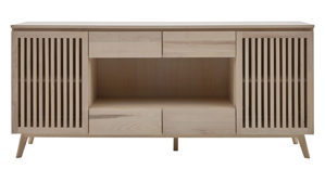 Sideboard Roomio® aus Holz in Holzfarben Roomio No. 2000 - Sideboard für Wohn- und Esszimmer weiß gewaschene Esche - zwei Türen, vier Schubladen, Länge ca. 180 cm