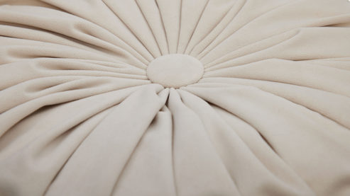 Einzelkissen Roomio® aus Stoff in Beige Roomio® Kissen No. 9401 beiger Samt - Durchmesser ca. 42 cm