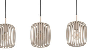 Pendelleuchte Eglo aus Metall in Beige EGLO Hängeleuchte Romazzina sandfarbener Stahl - Länge ca. 90 cm