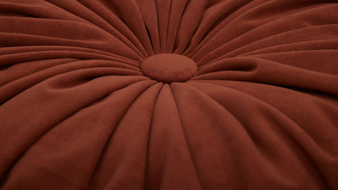 Einzelkissen Roomio® aus Stoff in Orange Roomio® Kissen No. 9401 rostfarbener Samt - Durchmesser ca. 42 cm