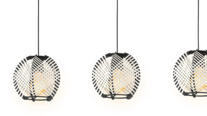 Pendelleuchte Eglo aus Holz Textil in Weiß EGLO Hängeleuchte Waverton Weiß & Schwarz - Länge ca. 92 cm