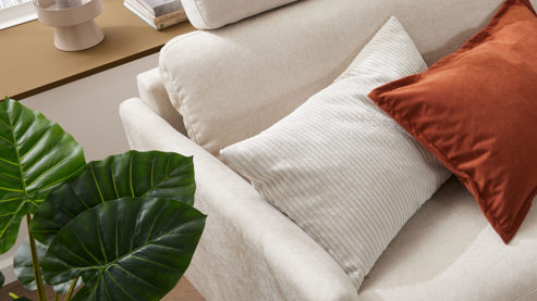 Kissenbezug /-hülle Roomio® aus Stoff in Beige Roomio® Kissenhülle No. 9403 beiger Breitcord - ca. 40 x 60 cm