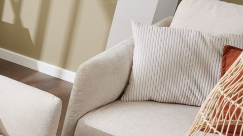 Kissenbezug /-hülle Roomio® aus Stoff in Beige Roomio® Kissenhülle No. 9403 beiger Breitcord - ca. 40 x 60 cm