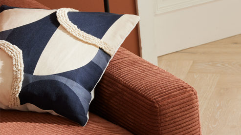 Kissenbezug /-hülle Roomio® aus Stoff in Schwarz Roomio® Kissenhülle No. 9407 Baumwollbezug mit graphischem Muster - ca. 45 x 45 cm