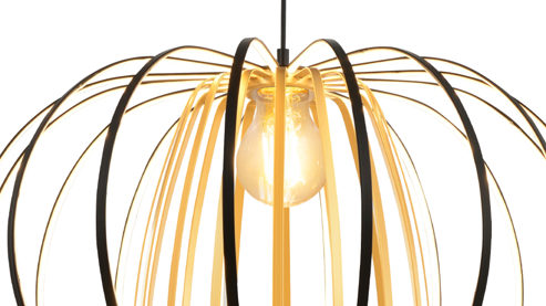 Pendelleuchte Global technics aus Metall in Schwarz Hängelampe Salo schwarzes Metall - Durchmesser ca. 55 cm