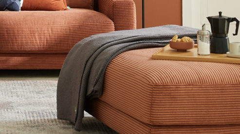 Wohndecke Roomio® aus Stoff in Anthrazit Roomio® No. 9412 - Wohndecke anthrazitfarbenes Mischgewebe - ca. 150 x 200 cm