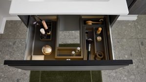 Waschtisch-Set / Waschbecken-Set Interliving aus Holz in Grau Interliving Bad Serie 3702 - Waschtisch-Set 7698 graue Cuneo Eiche - zweiteilig, Breite ca. 60 cm