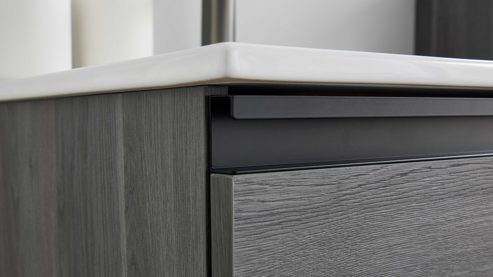 Waschtisch-Set / Waschbecken-Set Interliving aus Holz in Grau Interliving Bad Serie 3702 - Waschtisch-Set 7698 graue Cuneo Eiche - zweiteilig, Breite ca. 60 cm