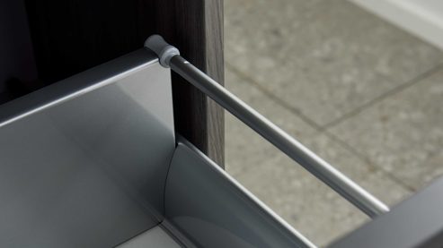 Unterschrank Interliving aus Holz in Grau Interliving Bad Serie 3702 - Unterschrank 7698 mit Ablageplatte graue Cuneo Eiche - zwei Schubladen, Breite ca. 30 cm