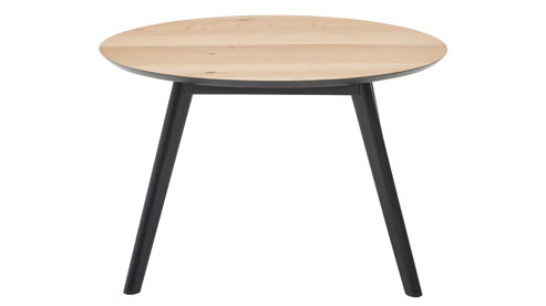 Couchtisch Roomio® aus Holz in Holzfarben Roomio No. 2002 - Couchtisch Eichefurnier & schwarzes Mangoholz - Durchmesser ca. 65 cm