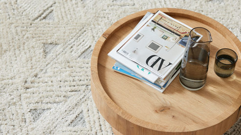 Couchtisch Roomio® aus Holz in Holzfarben Roomio No. 2002 - Couchtisch Eichenholzfurnier - Durchmesser ca.  72 cm