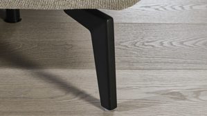 Polsterhocker modulmaster aus Stoff in Beige Modulmaster Serie MM-MP1181 - XL-Hocker ecrufarbenes Flachgewebe Cyber & schwarze Metallfüße – ca.  93 x 72 cm