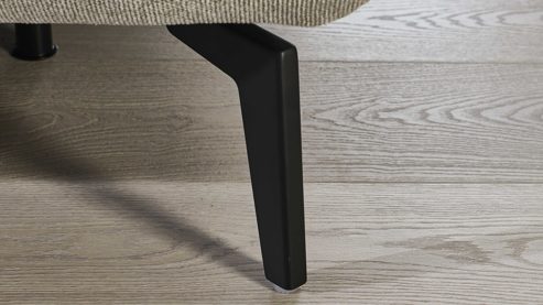 Polsterhocker modulmaster aus Stoff in Beige Modulmaster Serie MM-MP1181 - XL-Hocker ecrufarbenes Flachgewebe Cyber & schwarze Metallfüße – ca.  93 x 72 cm