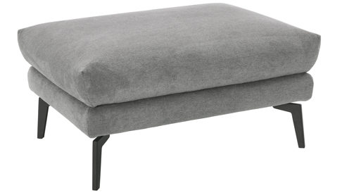 Polsterhocker modulmaster aus Stoff in Grau Modulmaster Serie MM-ZE1190 - XL-Hocker graues Flachgewebe Cyber & schwarze Metallfüße – ca. 92 x 70 cm