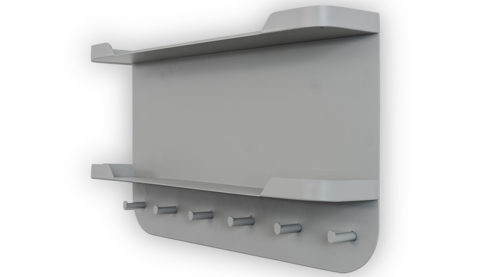 Wandgarderobe M2 kollektion aus Metall in Hellgrau Wandgarderobe Jil 2 Grau  – sechs Haken, Länge ca. 70 cm