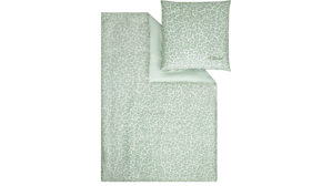 Bettwäsche-Set Ibena® aus Stoff in Grün IBENA® s.Oliver Leoparden Bettwäsche olivegrüne Mako-Satin – zweiteilig, ca. 135 x 200 cm
