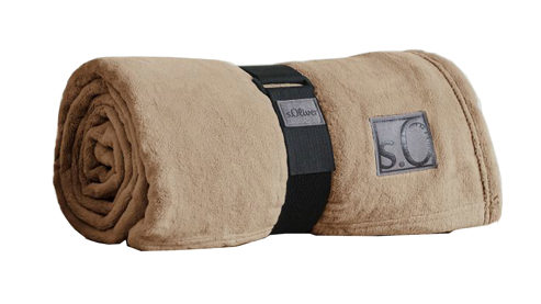 Wohndecke Ibena® aus Kunstfaser in Hellbraun s.Oliver Wohndecke Kuschelsoft camelfarbene Kunstfaser - ca. 150 x 200 cm