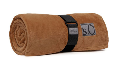 Wohndecke Ibena® aus Kunstfaser in Braun s.Oliver Wohndecke Kuschelsoft cognacfarbene Kunstfaser - ca. 150 x 200 cm