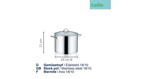 Gemüsetopf Kela | keck & lang aus Metall in Edelstahl Gemüsetopf Cailin Edelstahl & Klarglas - Durchmesser ca. 28 cm