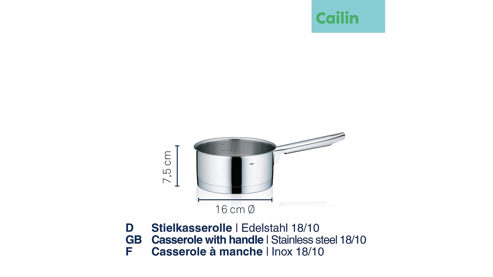 Stieltopf Kela | keck & lang aus Metall in Edelstahl Stieltopf Cailin Edelstahl - Durchmesser 16 cm