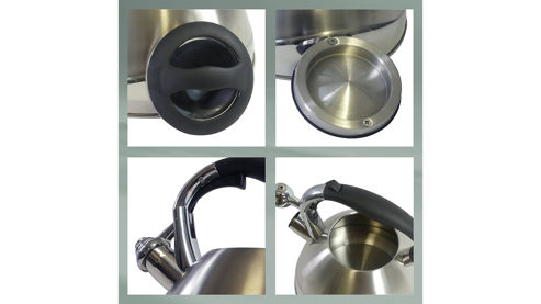 Wasserkessel Kela | keck & lang aus Metall in Edelstahl Wasserkessel Edelstahl & Schwarz - ca. 22 x 22 cm