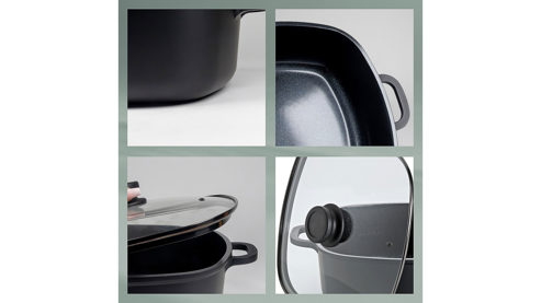 Servierpfanne Kela | keck & lang aus Metall in Schwarz Servierpfanne Atura Schwarz & Glas - ca. 28 x 28 cm