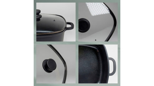 Servierpfanne Kela | keck & lang aus Metall in Schwarz Servierpfanne Atura Schwarz & Glas - ca. 28 x 28 cm