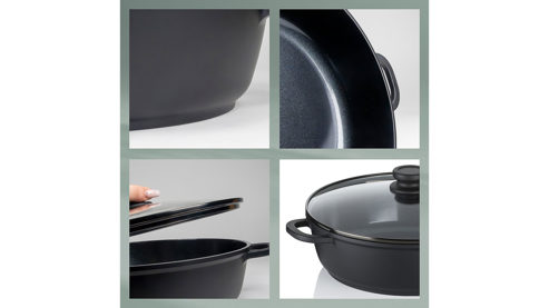 Servierpfanne Kela | keck & lang aus Metall in Schwarz Servierpfanne Atura Schwarz & Glas - Durchmesser ca. 32 cm