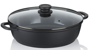 Servierpfanne Kela | keck & lang aus Metall in Schwarz Servierpfanne Atura Schwarz & Glas - Durchmesser ca. 32 cm