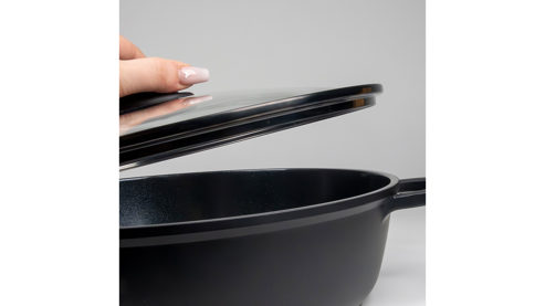 Servierpfanne Kela | keck & lang aus Metall in Schwarz Servierpfanne Atura Schwarz & Glas - Durchmesser ca. 32 cm