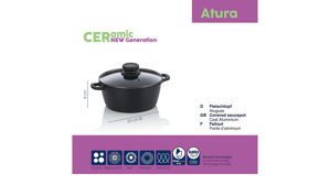 Fleischtopf Kela | keck & lang aus Metall in Schwarz Fleischtopf Atura Schwarz & Glas - Durchmesser ca. 20 cm