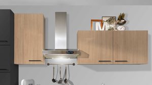 Einbauküche Pino aus Holz in Graphit pino Einbauküche inklusive Einbaugeräte Grafit & Eiche Aviva - Länge ca. 290 cm