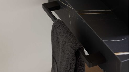 Handtuchhalter Interliving aus Metall in Schwarz Interliving Bad Serie 7198 - Handtuchhalter mattschwarzes Metall