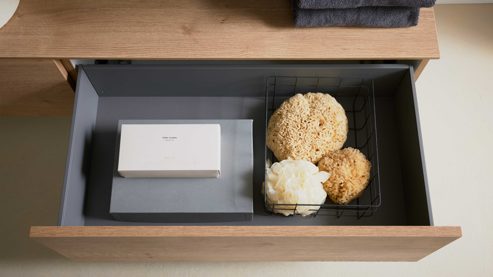 Unterschrank Interliving aus Holz in Holzfarben Interliving Bad Serie 7198 – Unterschrank-Set Eiche Sierra - zwei Schubladen, Länge ca. 160 cm